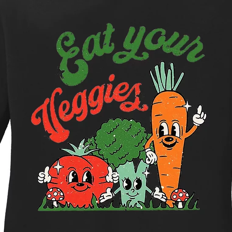 Eat Your Veggies Ladies Long Sleeve Shirt