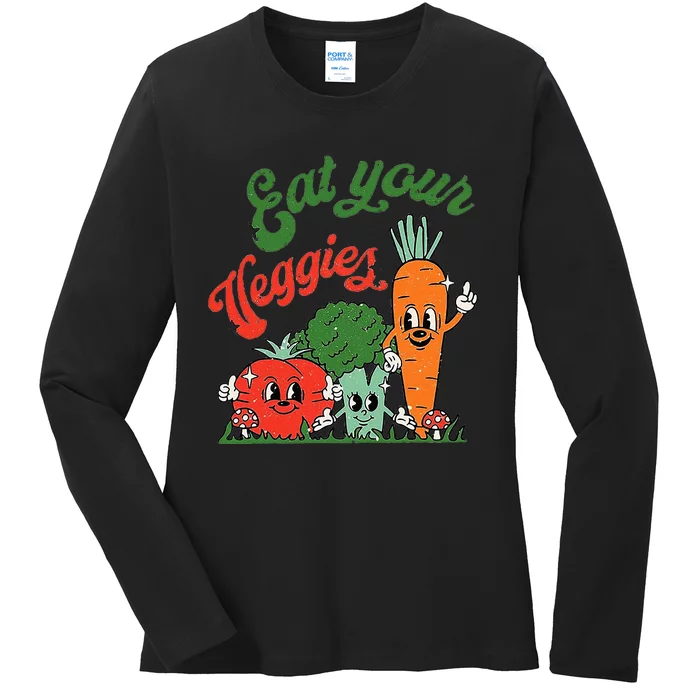 Eat Your Veggies Ladies Long Sleeve Shirt