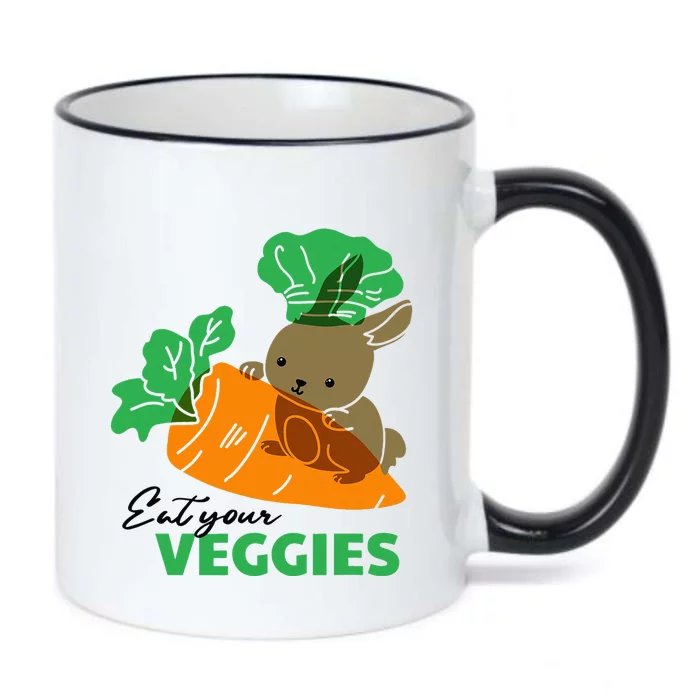 Eat Your Veggies funny food lover girls Black Color Changing Mug