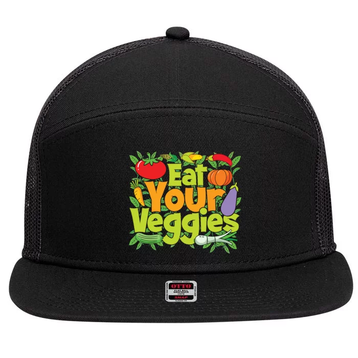 Eat Your Veggies 7 Panel Mesh Trucker Snapback Hat