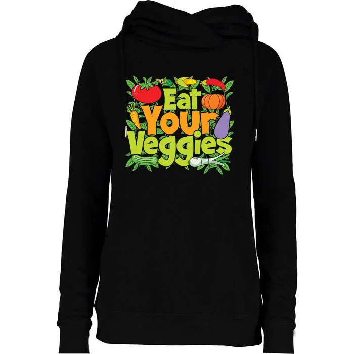 Eat Your Veggies Womens Funnel Neck Pullover Hood