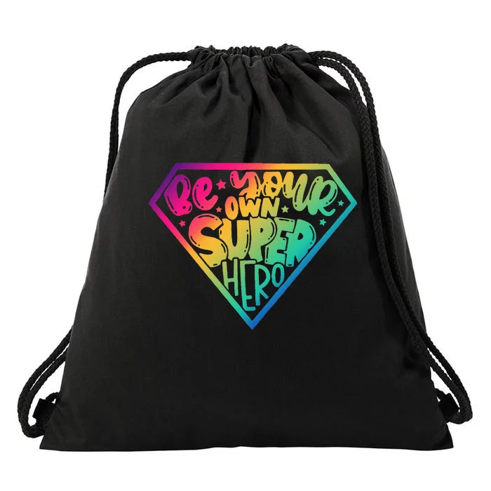 Empower Yourself with Motivational Superhero Quotes Drawstring Bag