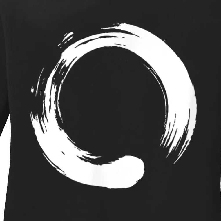 Enso, Zen, Circle, Symbol, Buddhism, Buddha, Meditation Yoga Ladies Long Sleeve Shirt