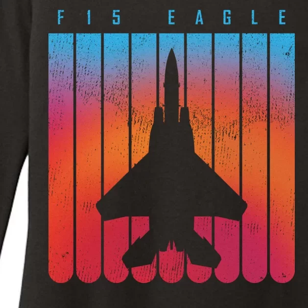 F-15 Eagle Jet Fighter Retro Womens CVC Long Sleeve Shirt