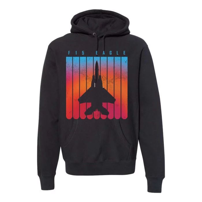 F-15 Eagle Jet Fighter Retro Premium Hoodie