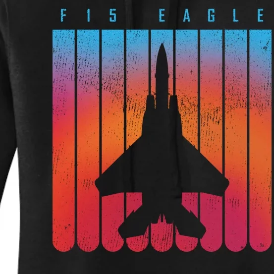 F-15 Eagle Jet Fighter Retro Women's Pullover Hoodie