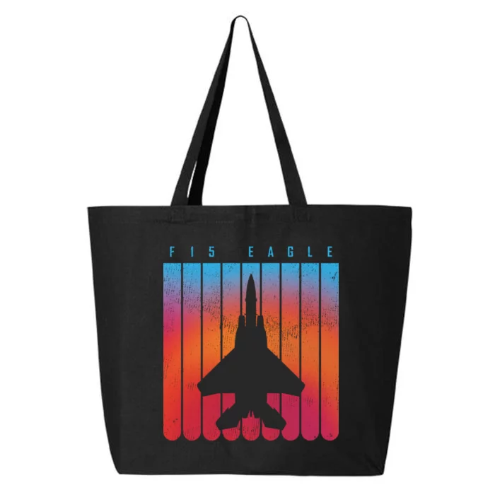 F-15 Eagle Jet Fighter Retro 25L Jumbo Tote