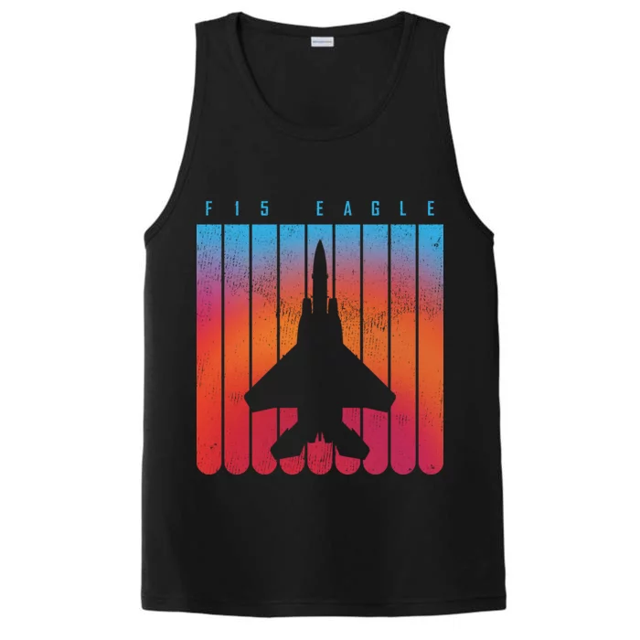 F-15 Eagle Jet Fighter Retro Performance Tank