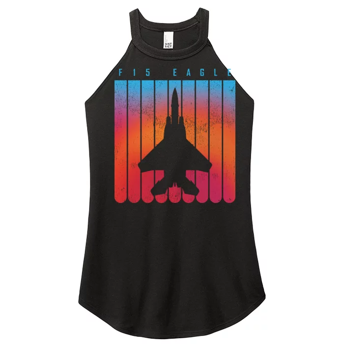 F-15 Eagle Jet Fighter Retro Women’s Perfect Tri Rocker Tank