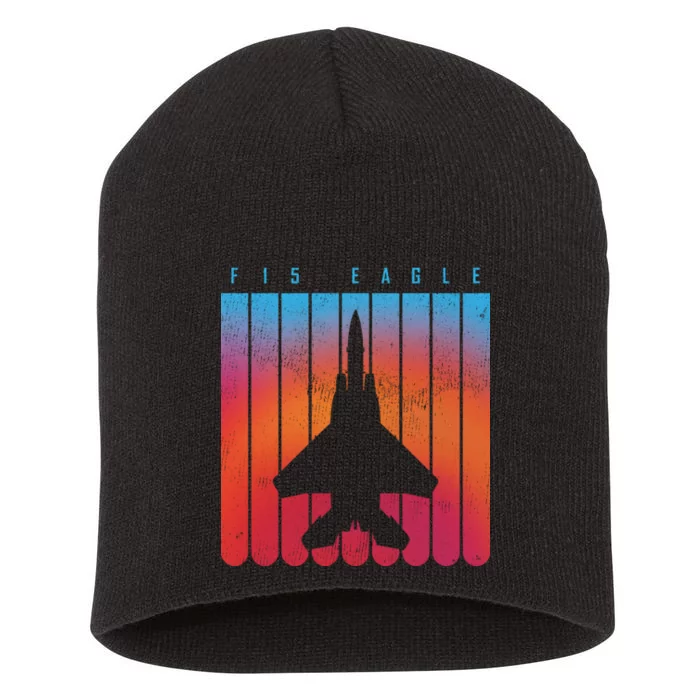 F-15 Eagle Jet Fighter Retro Short Acrylic Beanie