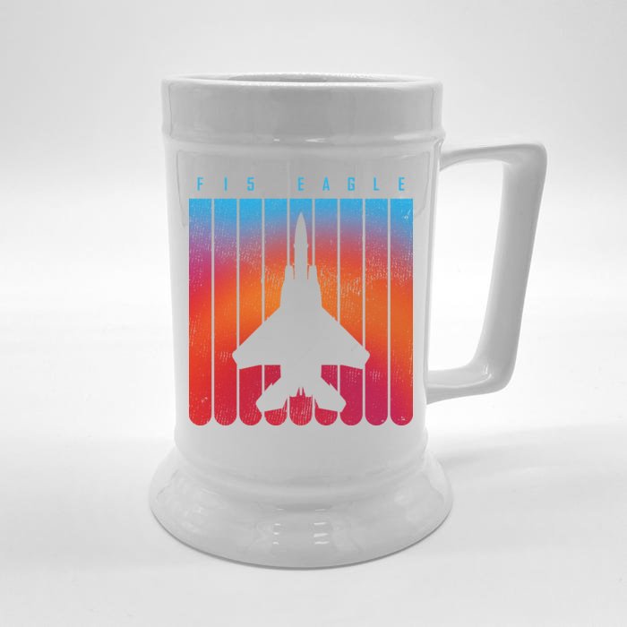 F-15 Eagle Jet Fighter Retro Front & Back Beer Stein