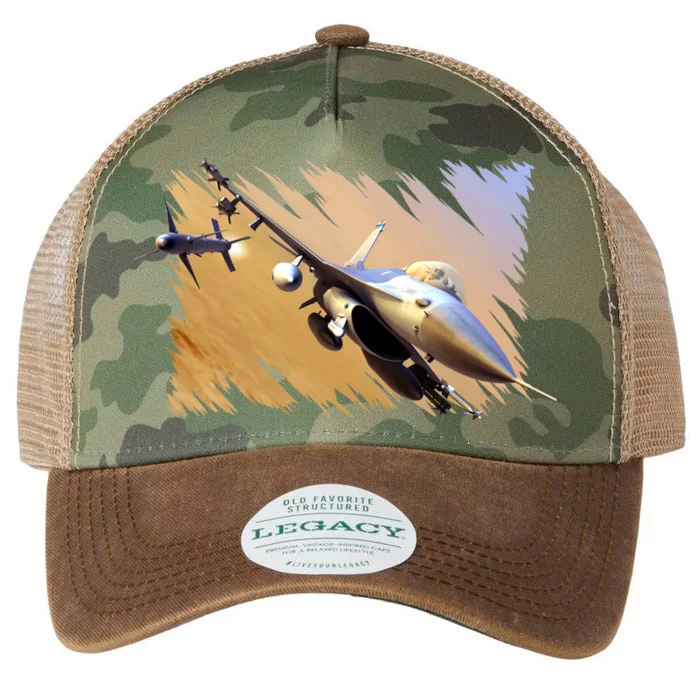 F-16 Fighter Jet Legacy Tie Dye Trucker Hat