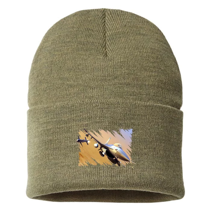 F-16 Fighter Jet Sustainable Knit Beanie