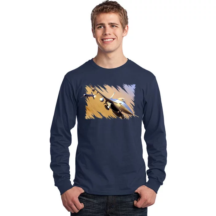 F-16 Fighter Jet Tall Long Sleeve T-Shirt