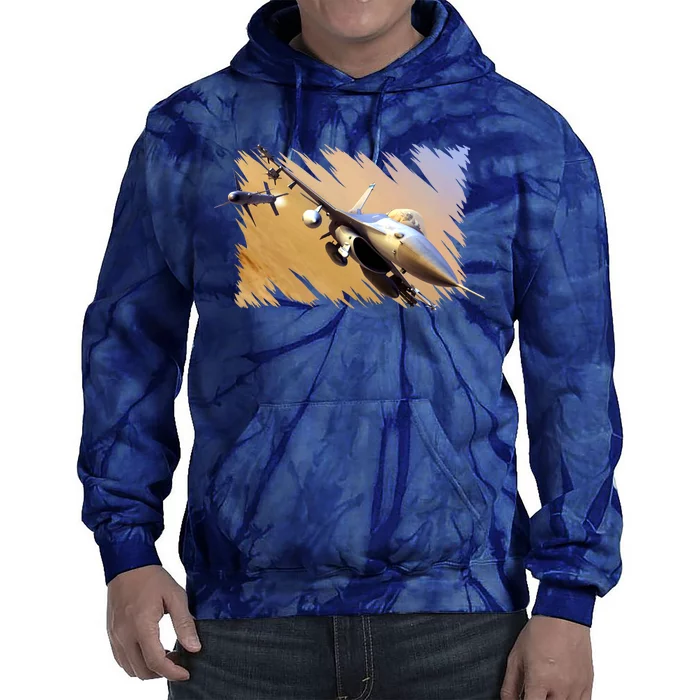 F-16 Fighter Jet Tie Dye Hoodie