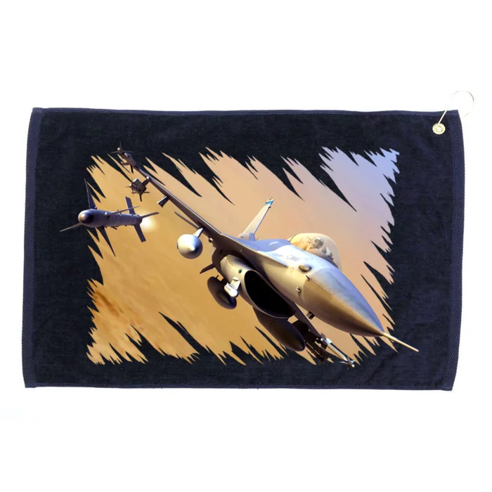 F-16 Fighter Jet Grommeted Golf Towel