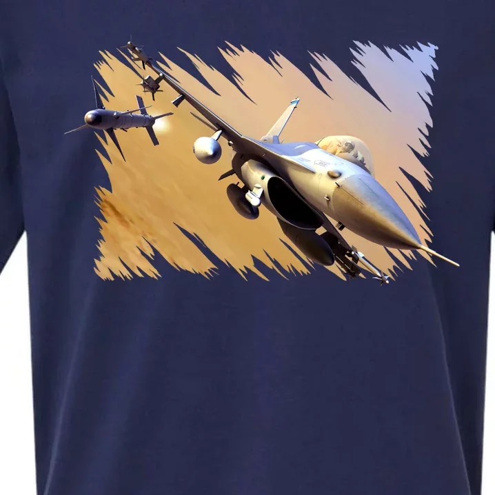 F-16 Fighter Jet Sueded Cloud Jersey T-Shirt