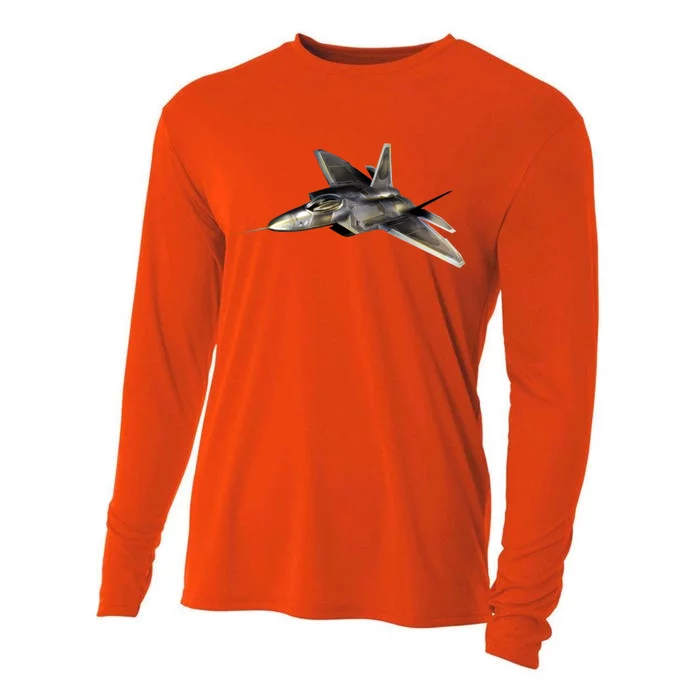 F-22 Raptor Fighter Jet Cooling Performance Long Sleeve Crew