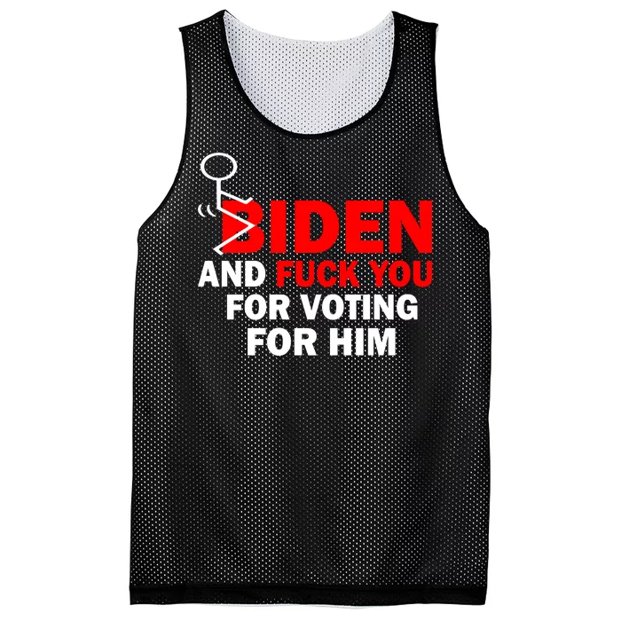 F Biden And Fu*k You For Voting For Him Mesh Reversible Basketball Jersey Tank