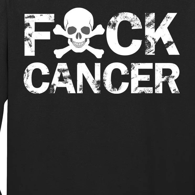 F Cancer Crossbone Skeleton Long Sleeve Shirt