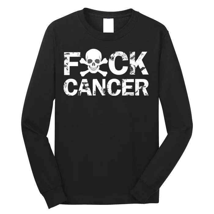 F Cancer Crossbone Skeleton Long Sleeve Shirt