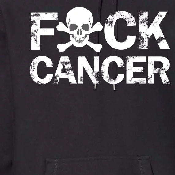 F Cancer Crossbone Skeleton Premium Hoodie