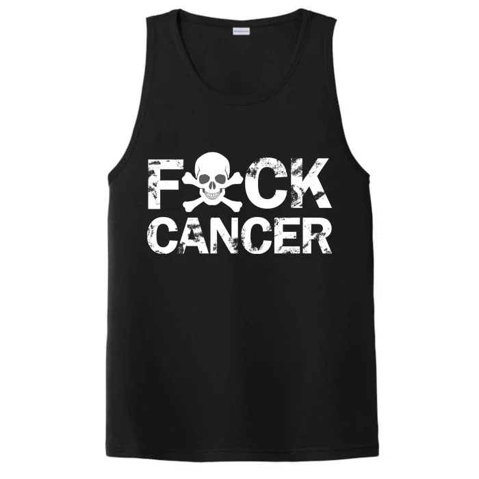 F Cancer Crossbone Skeleton Performance Tank