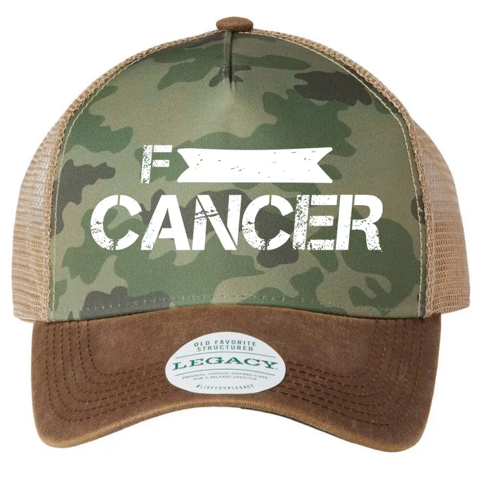 F Cancer Simple Logo Legacy Tie Dye Trucker Hat