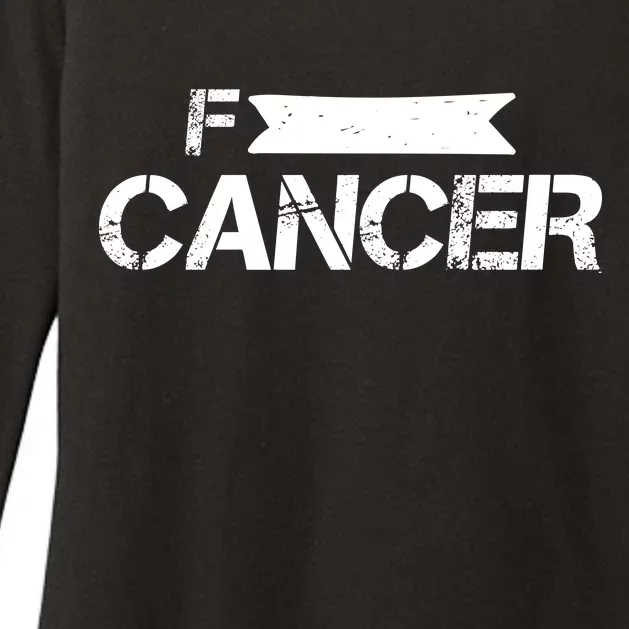 F Cancer Simple Logo Womens CVC Long Sleeve Shirt