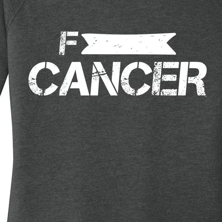 F Cancer Simple Logo Women's Perfect Tri Tunic Long Sleeve Shirt