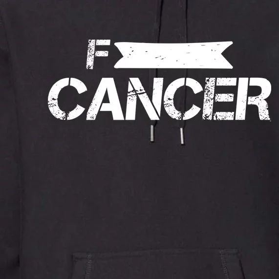 F Cancer Simple Logo Premium Hoodie