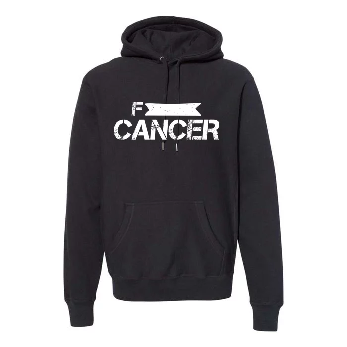 F Cancer Simple Logo Premium Hoodie