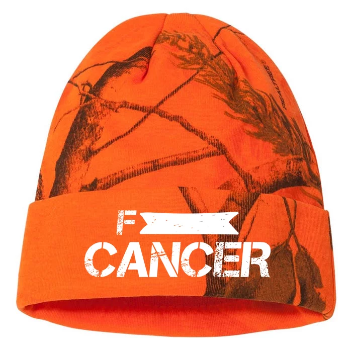 F Cancer Simple Logo Kati - 12in Camo Beanie