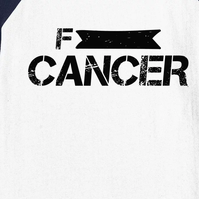 F Cancer Simple Logo Baseball Sleeve Shirt