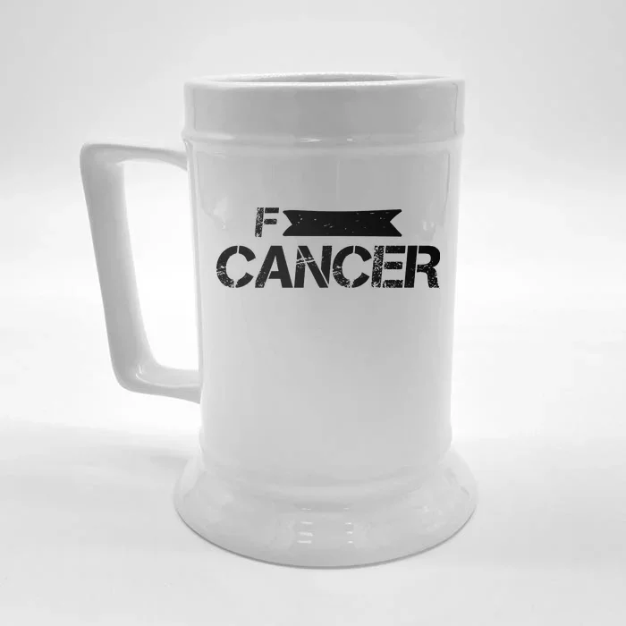 F Cancer Simple Logo Front & Back Beer Stein