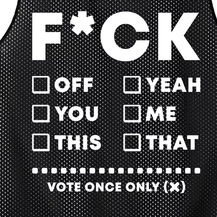 F Check Box Funny Sarcastic Mesh Reversible Basketball Jersey Tank