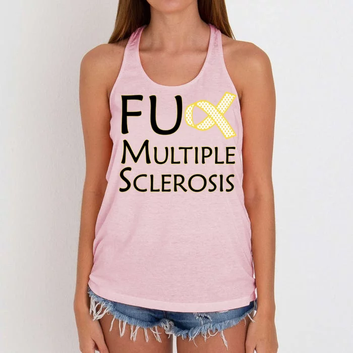 F Multiple Sclerosis Women's Knotted Racerback Tank