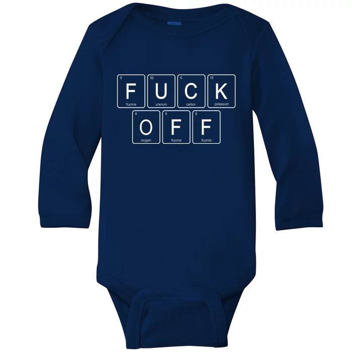 F Off Periodic Table Baby Long Sleeve Bodysuit