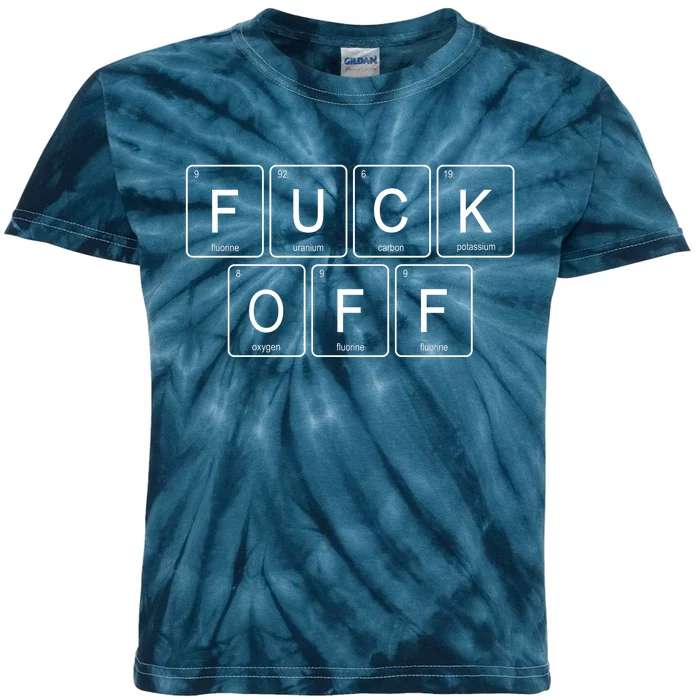 F Off Periodic Table Kids Tie-Dye T-Shirt