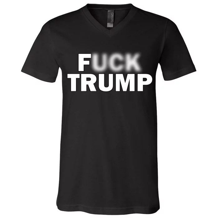 F Trump Blurry Logo V-Neck T-Shirt