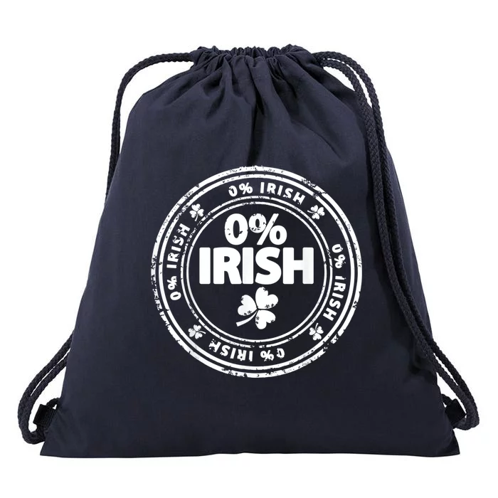 Funny 0% IRISH Vintage ST PATRICK'S DAY Lucky Shamrock Drawstring Bag