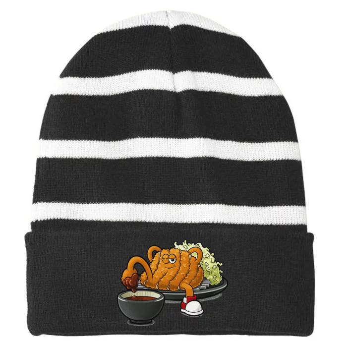 Fudes! 001 Kosuke The Katsu Character Striped Beanie with Solid Band