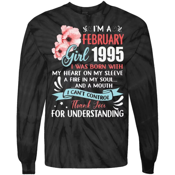 February 1995 28th Birthday Gift 28 Years Old Tie-Dye Long Sleeve Shirt