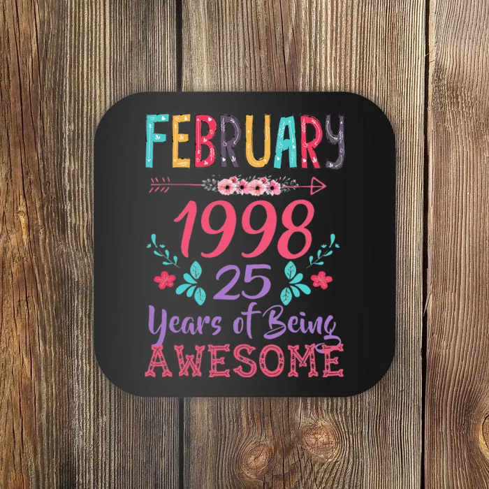 February 1998 25th Birthday Gift 25 Years Old Coaster