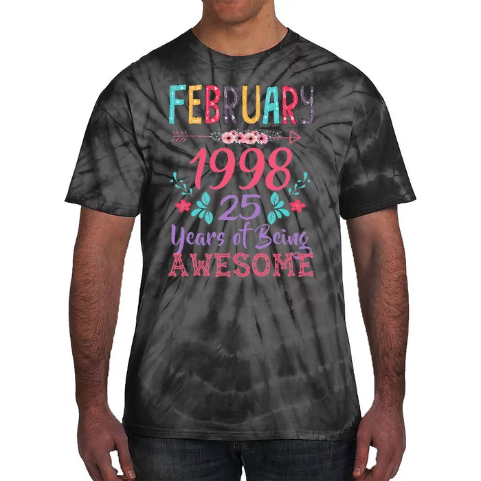 February 1998 25th Birthday Gift 25 Years Old Tie-Dye T-Shirt