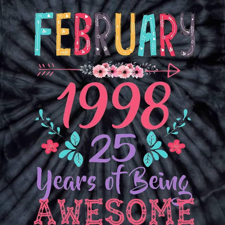 February 1998 25th Birthday Gift 25 Years Old Tie-Dye T-Shirt