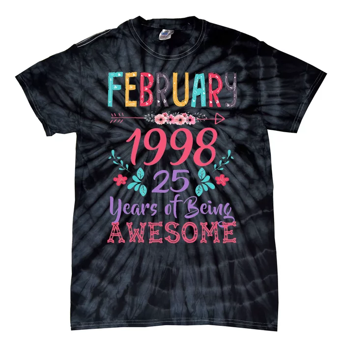 February 1998 25th Birthday Gift 25 Years Old Tie-Dye T-Shirt