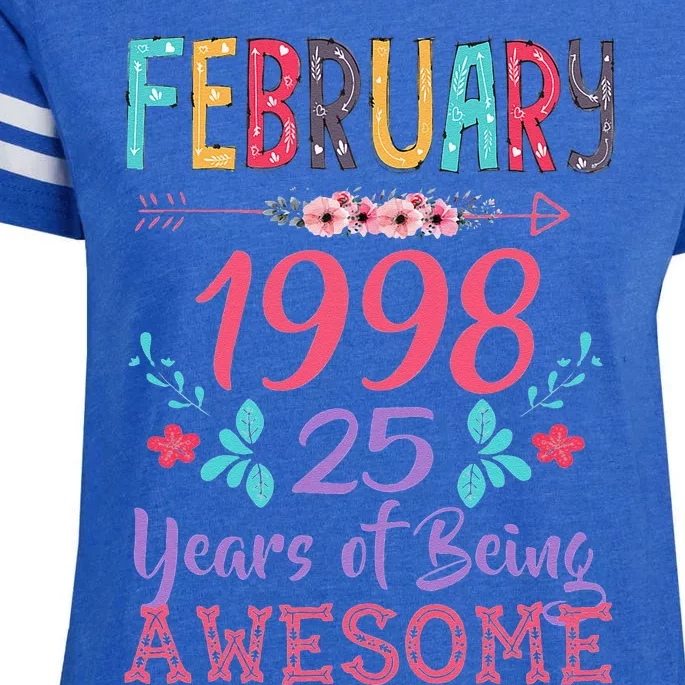 February 1998 25th Birthday Gift 25 Years Old Enza Ladies Jersey Football T-Shirt