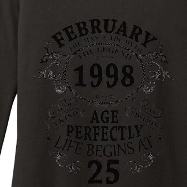 February 1998 25 Year Old Gift 25th Birthday Gifts For Womens CVC Long Sleeve Shirt