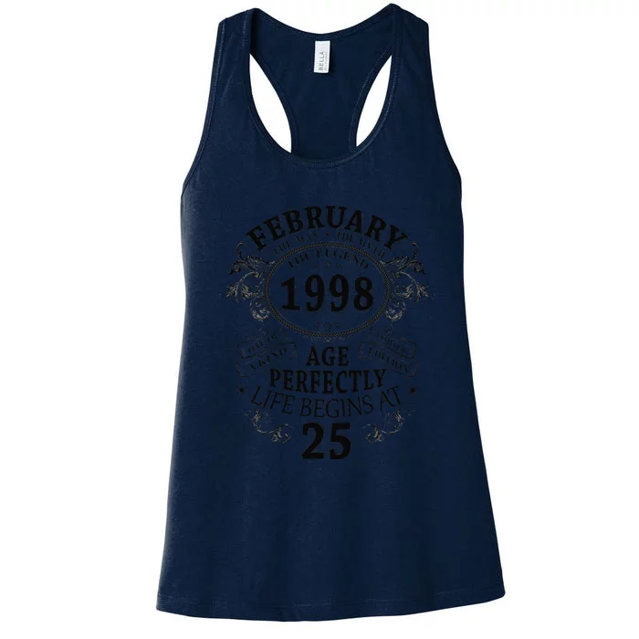 February 1998 25 Year Old Gift 25th Birthday Gifts For Women's Racerback Tank